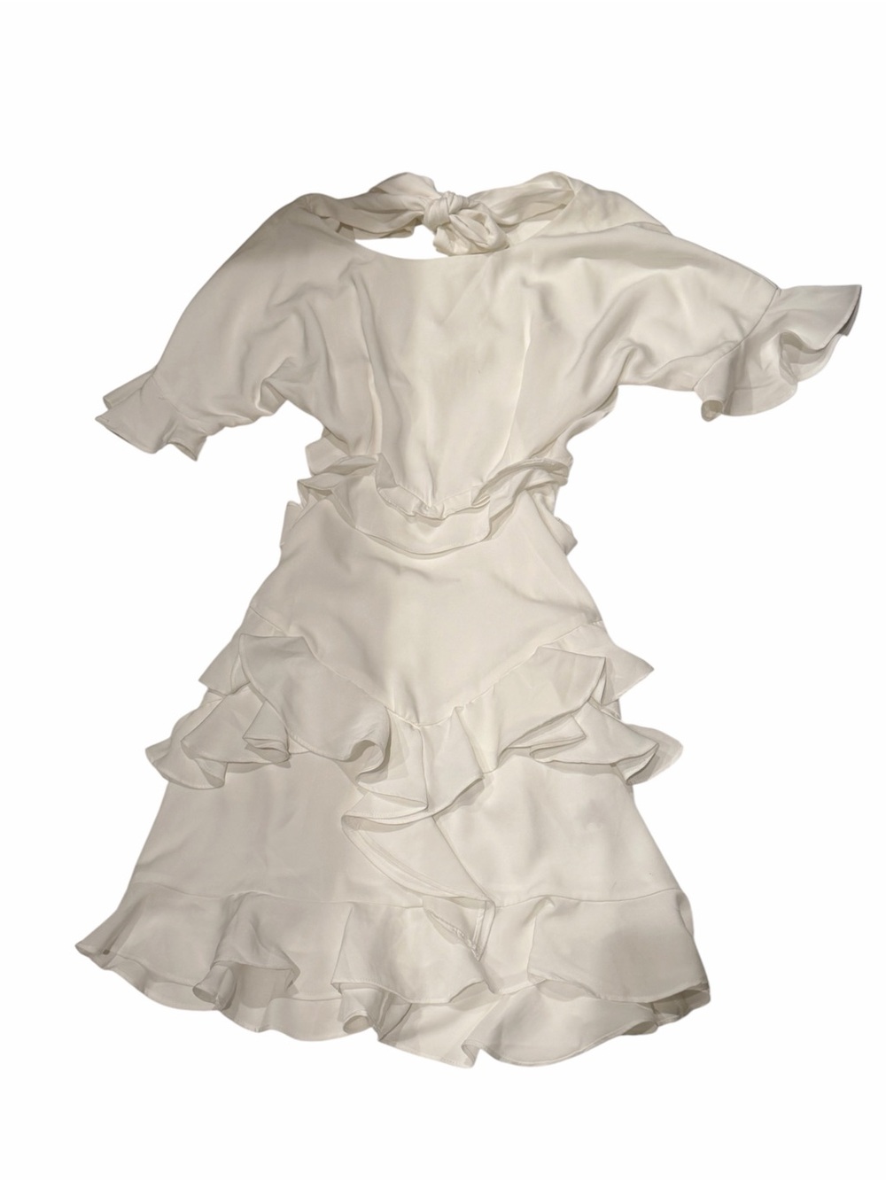 Storia White Ruffle Open-Back Mini Dress - Picture 2 of 10